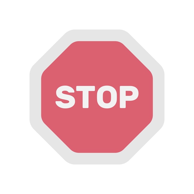 Vector stop traffic signtraffic regulatory warning stop symbol minimal vector illustration