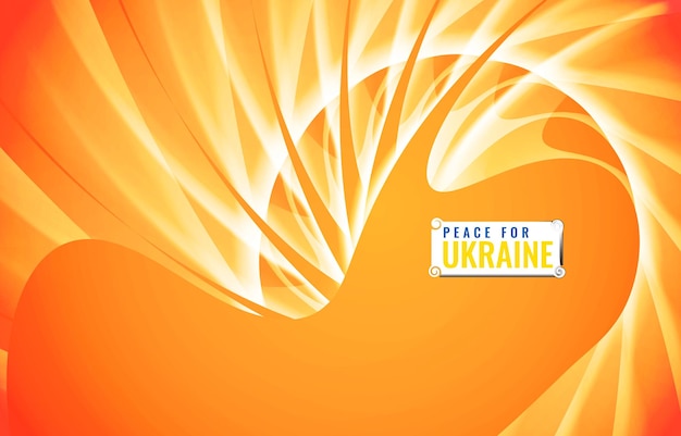 Ferma la guerra dell'ucraina per la libertà con uno stile astratto ondulato con sfondo del modello vettoriale di colore giallo