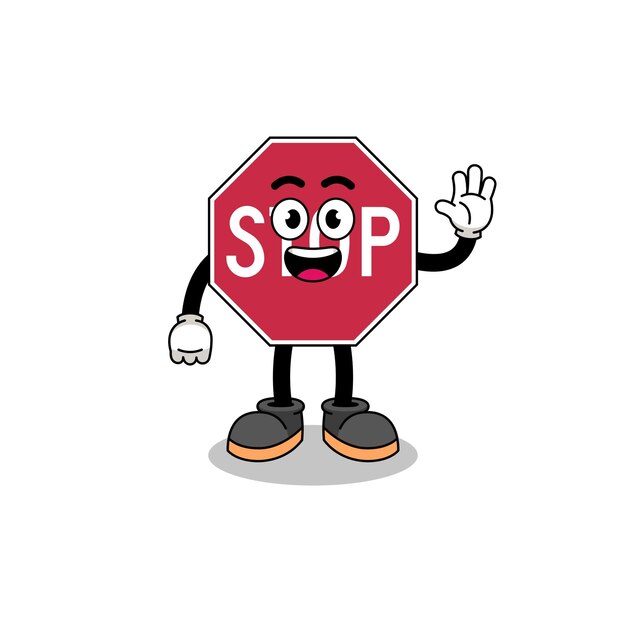 Stop verkeersbord cartoon golf handgebaar doen