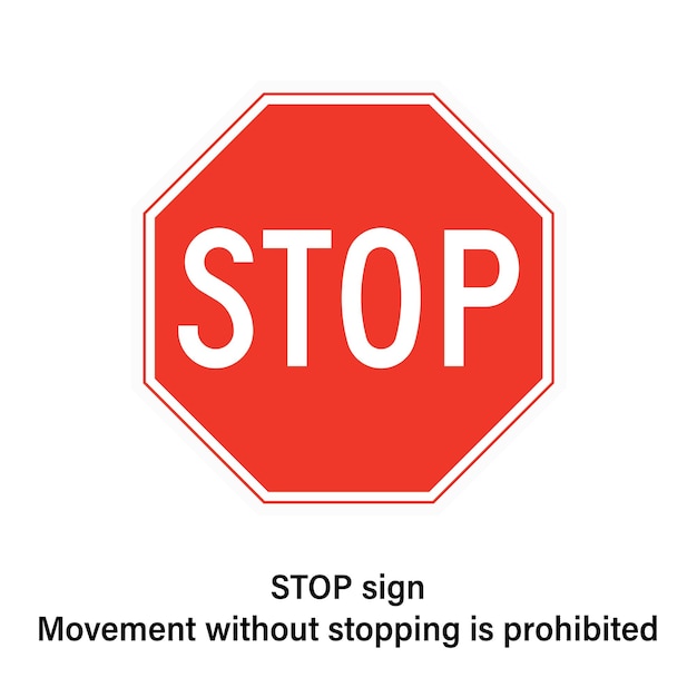 STOP verkeersbord Verkeersbord op witte achtergrond