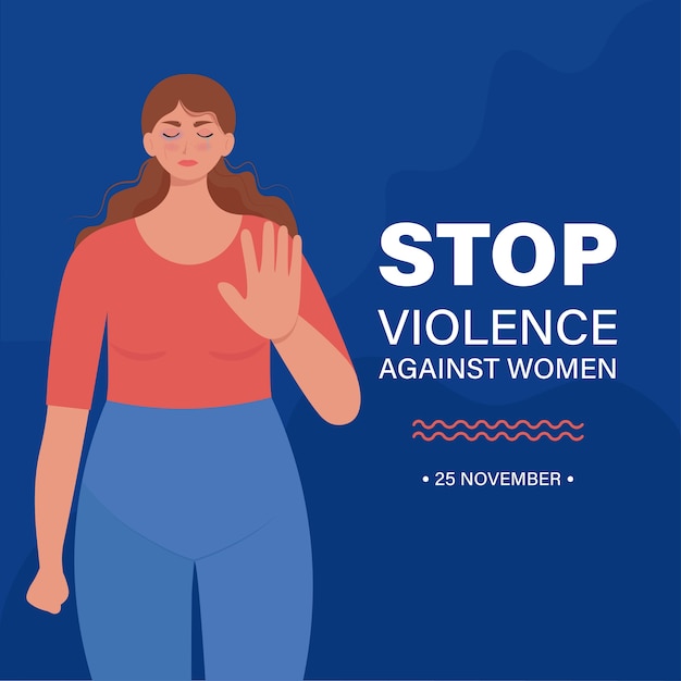 Stop violence against woman banner.