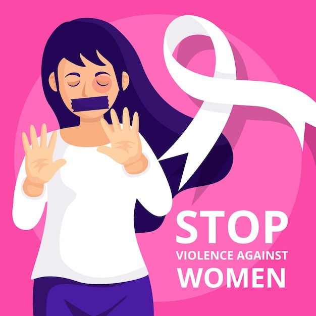 Vector stop violence against woman illustration