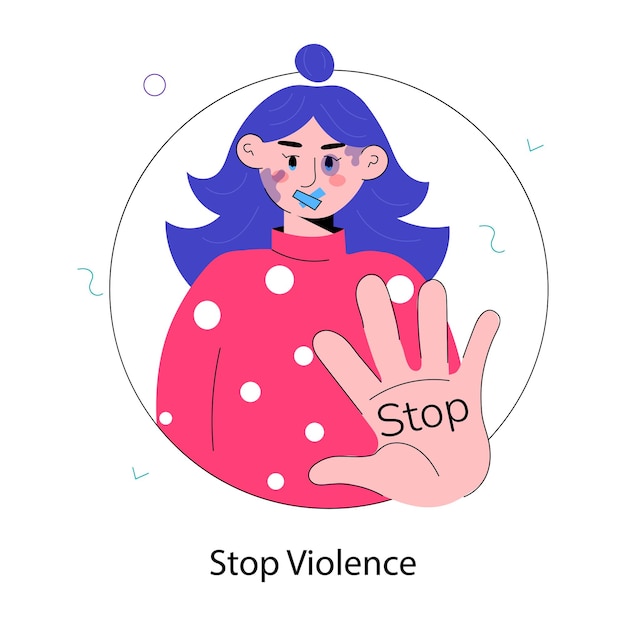 Stop violence hand drawn mini illustration