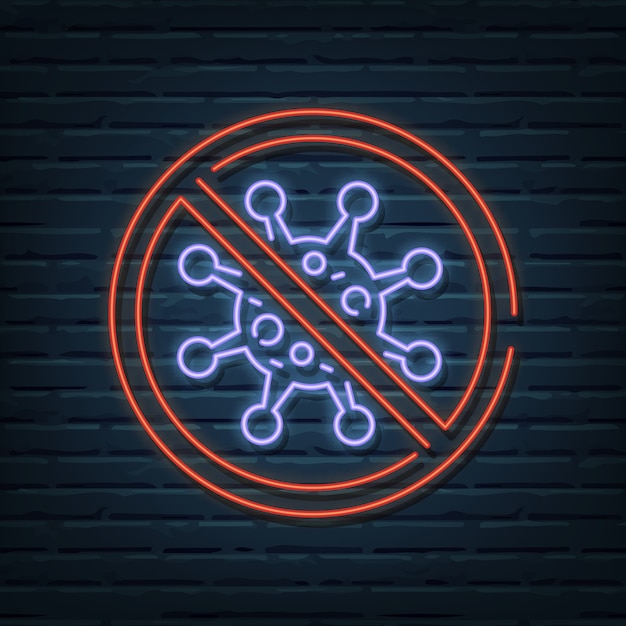 Stop virus neon sign