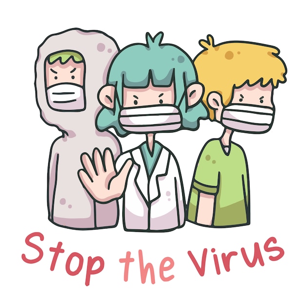 stop the virus wearing face mask health workers  protection