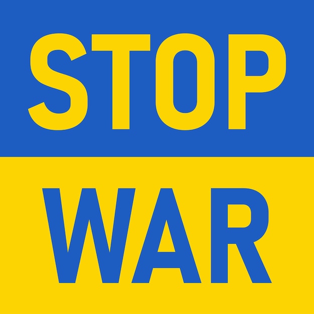 Вектор Остановить войну в украине концептуальный баннер остановить войну против украины векторное изображение