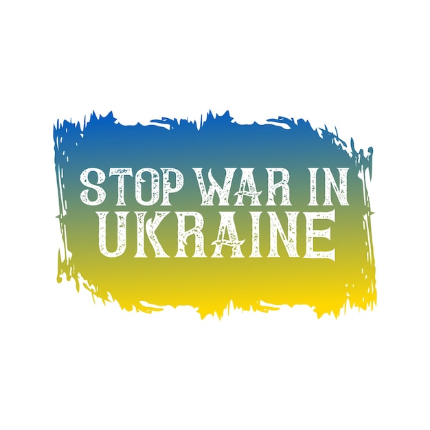 Ferma la guerra in ucraina con il vettore di spruzzi di pennellata