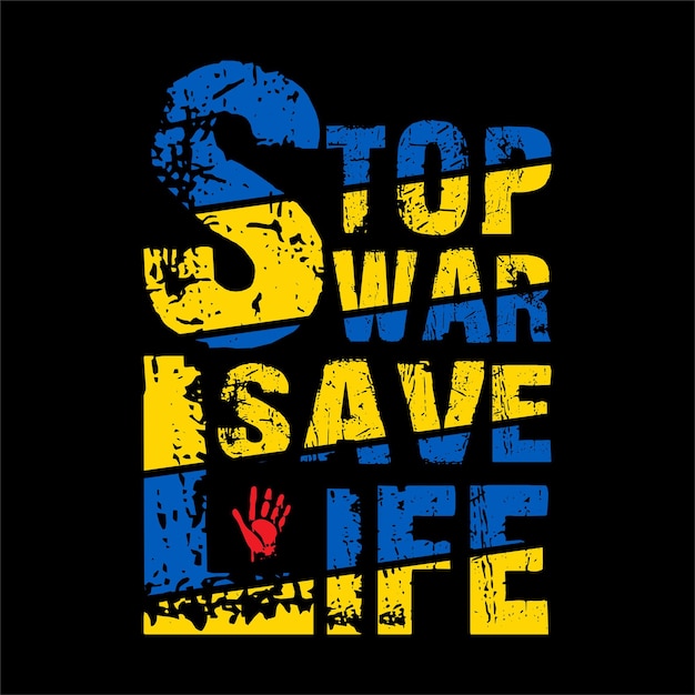 Vector stop the war in ukraine and save the life