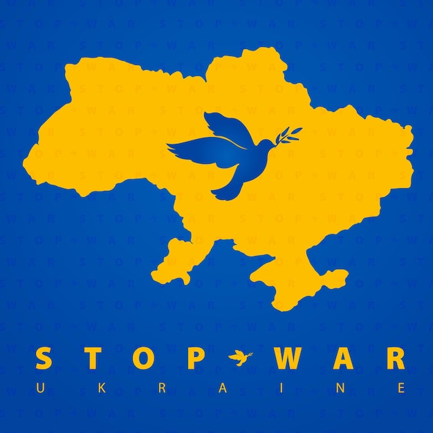 Stop war ukraine support banner template