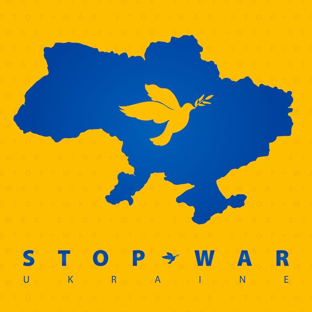 Stop war Ukraine support banner template