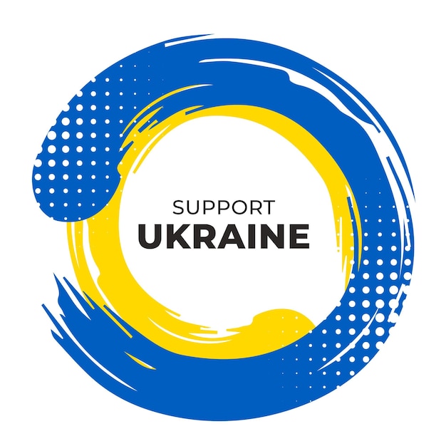 Stop war in ukraine and Support Ukraine text decorative country flag design