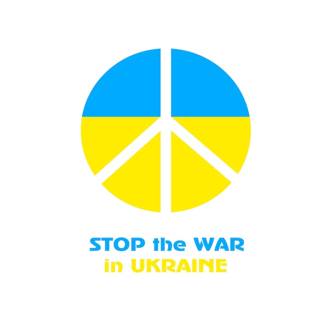 Vettore fermare la guerra in ucraina un simbolo di pace