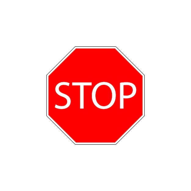 Stop warning road sign vector