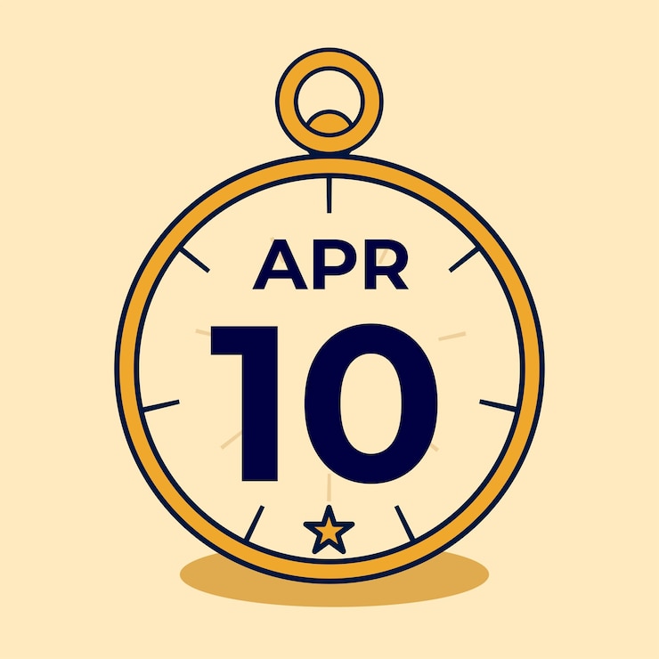 Vector stop watch idea illustration of month april