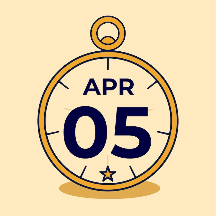 Vector stop watch idea illustration of month april