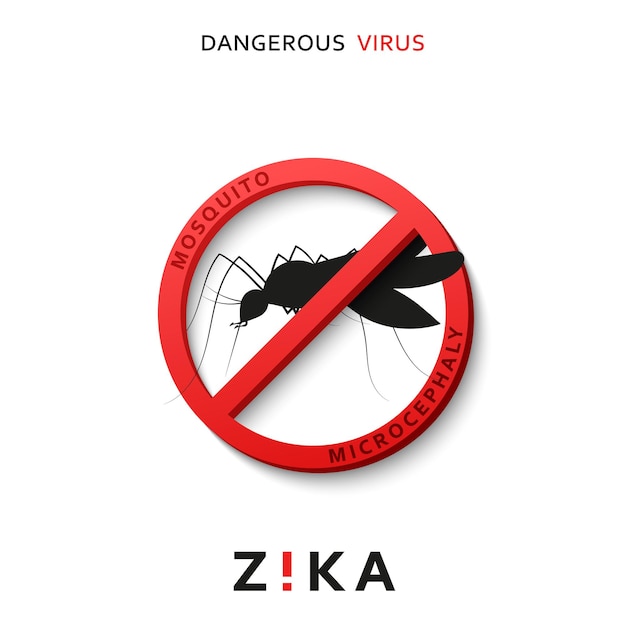 Stop zika. gevaarlijk virus. let op virusbedreiging. muggen besmet met microcefalie. muggen zijn dragers van gevaarlijke ziekten. virus gevaarlijk voor zwangere vrouwen, illustratie van gevaarwaarschuwing