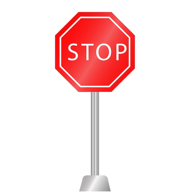 Stopbord geïsoleerd op wit