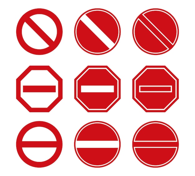 Stopbordpictogrammeldingen, een reeks verboden verkeersborden