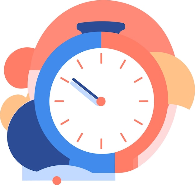 stopwatch or alarm clock in UX UI flat style isolated on background