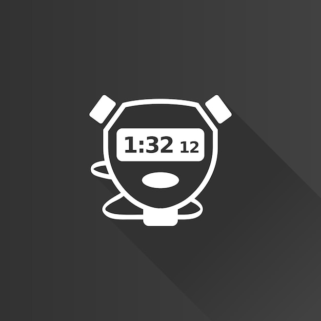 Stopwatch flat color icon long shadow vector illustration