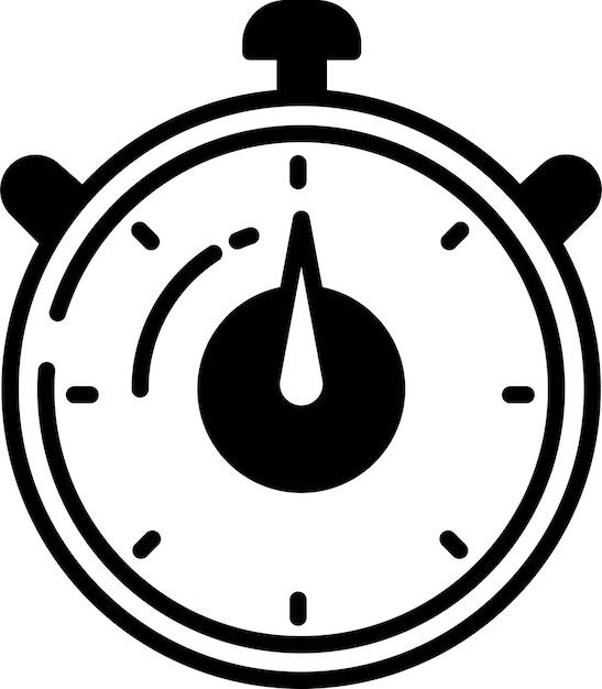 Stopwatch glyph and line vector illustration