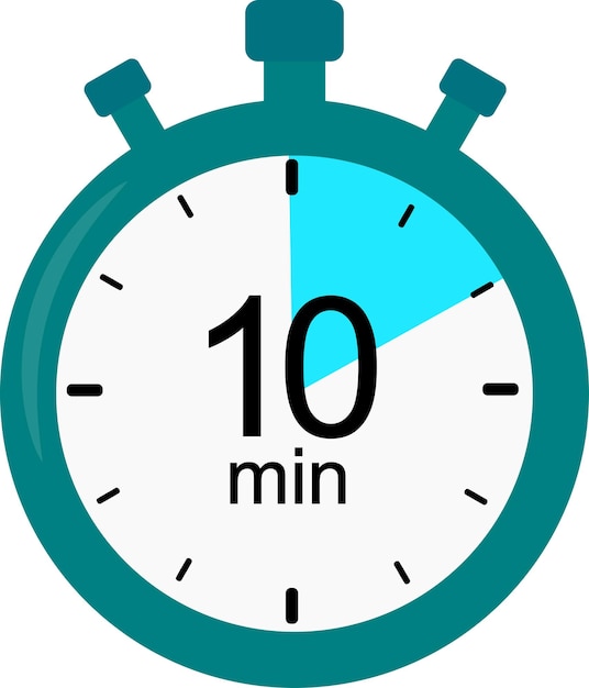 Stopwatch icon 10 minutes timer vector graphics