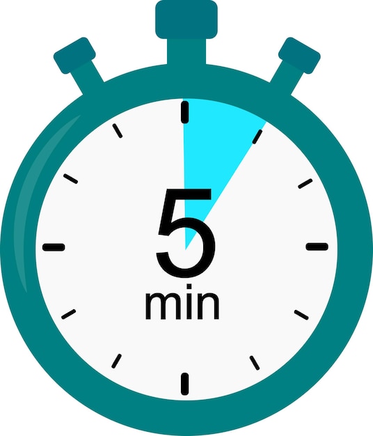 Stopwatch icon 5 minutes timer vector graphics