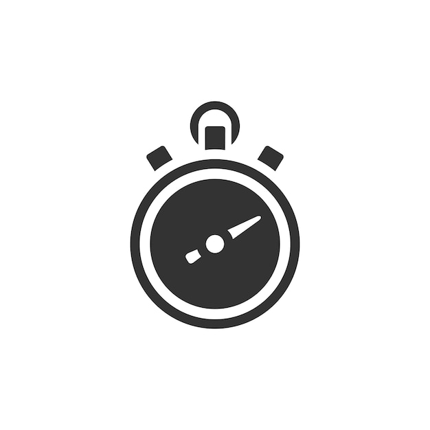 Stopwatch icon in black and white