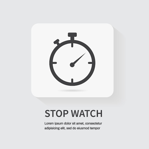 ストップウォッチ アイコン アプリとウェブサイトのデザイン ベクトル図