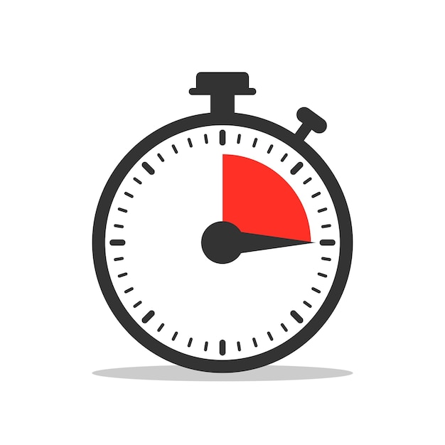 Stopwatch icon illustration in flat style Timer vector illustration on isolated background Time alarm sign business concept