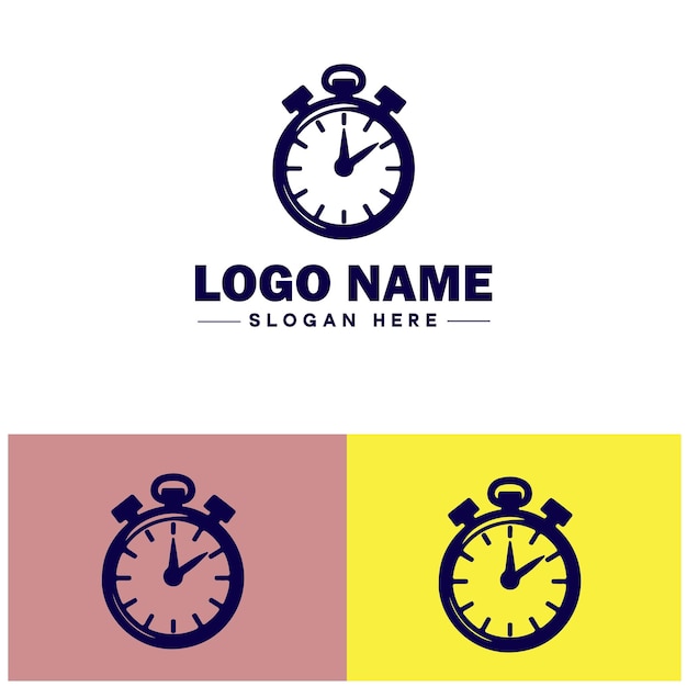 икона стоп-часовника Таймер Хронометр Стоп-часовник таймер плоский логотип знак символ редактируемый вектор