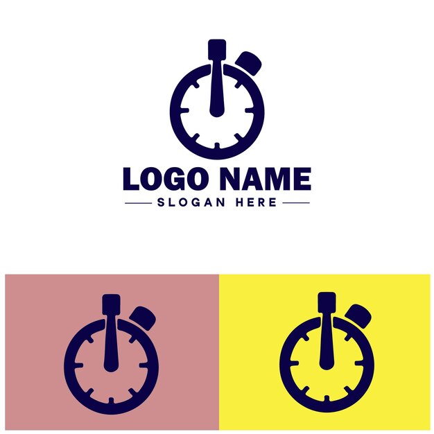 stopwatch icon Timer Chronometer Stopwatch timer flat logo sign symbol editable vector