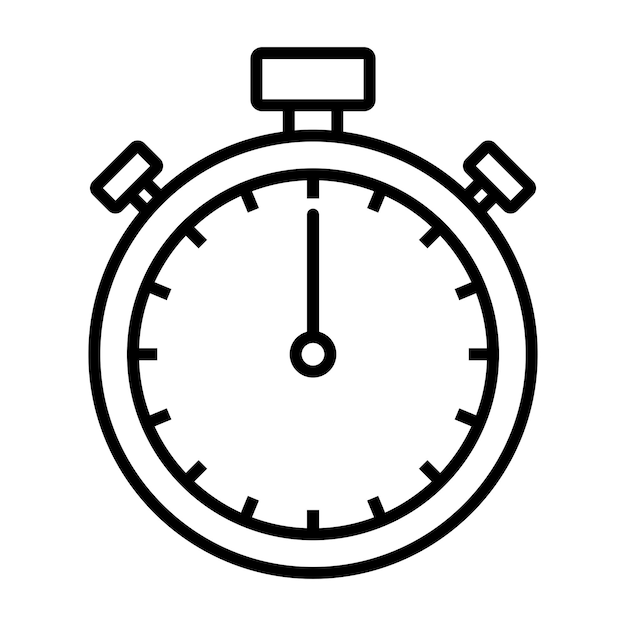 Stopwatch icon on white background