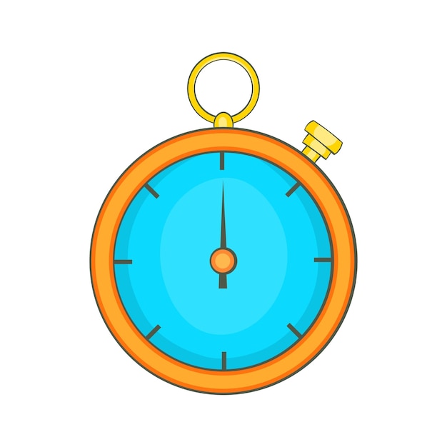 Stopwatch icoon in cartoon stijl op een witte achtergrond