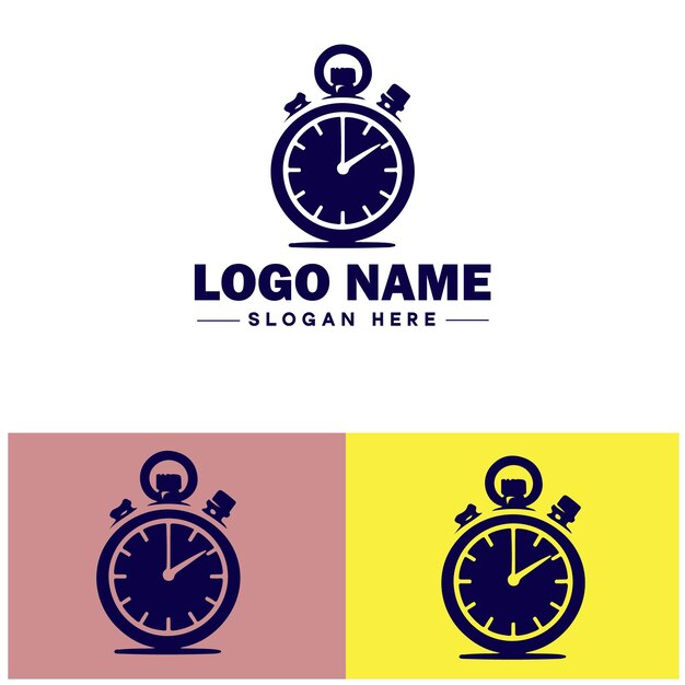 Vector stopwatch icoon timer chronometer stopwatch timer platte logo teken symbool bewerkbare vector