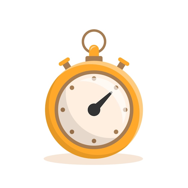 Stopwatch pictogram illustratie in vlakke stijl Timer vectorillustratie op geïsoleerde achtergrond tijd alarm teken bedrijfsconcept