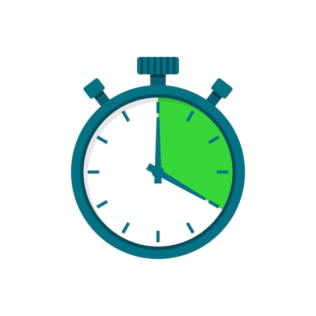 Stopwatch pictogram illustratie in vlakke stijl Timer vectorillustratie op geïsoleerde achtergrond tijd alarm teken bedrijfsconcept