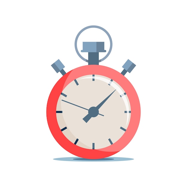 Stopwatch pictogram illustratie in vlakke stijl Timer vectorillustratie op geïsoleerde achtergrond tijd alarm teken bedrijfsconcept