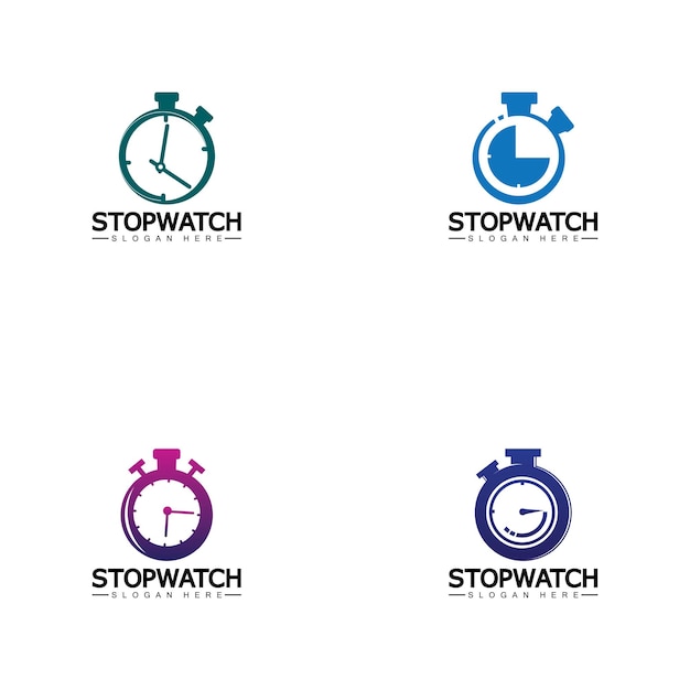 Stopwatch timer logo design vector icon symbol illustration template