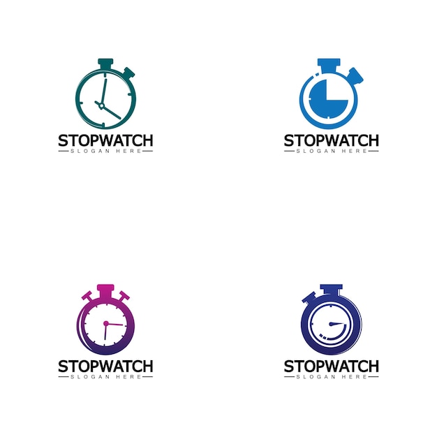 Stopwatch timer logo ontwerp vector pictogram symbool illustratie sjabloon