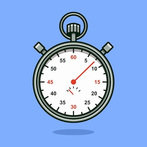 Stopwatch timer vector pictogram illustratie in cartoon stijl