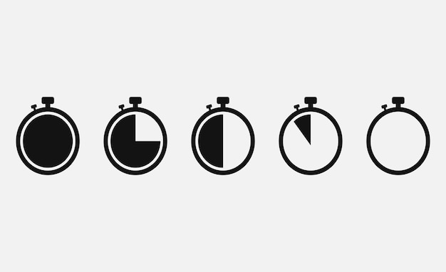 Stopwatch timer web pictogram en meting symbool in vlakke stijl geïsoleerd op een witte achtergrond vectorillustratie