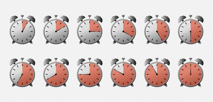 Vector stopwatch with different time. timer icons set.