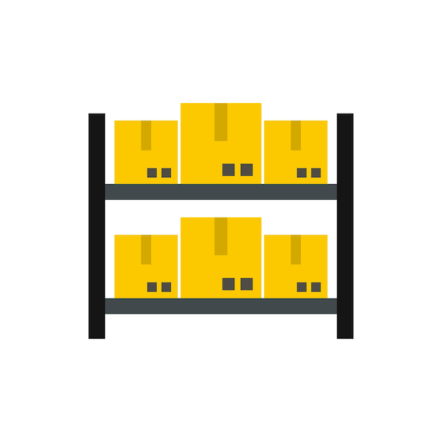 Storage of goods icon in flat style isolated on white background Warehousing symbol