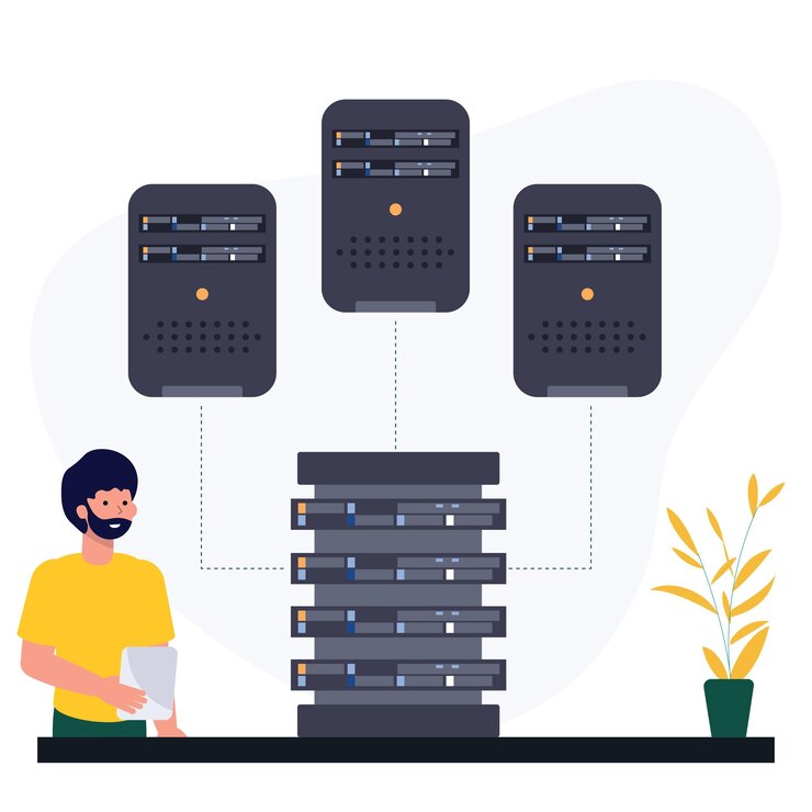 Vector storage network with server room