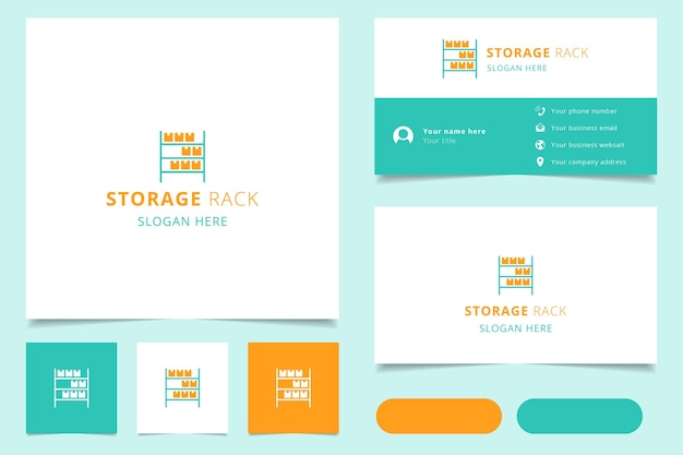 Storage pack logo design with editable slogan branding book