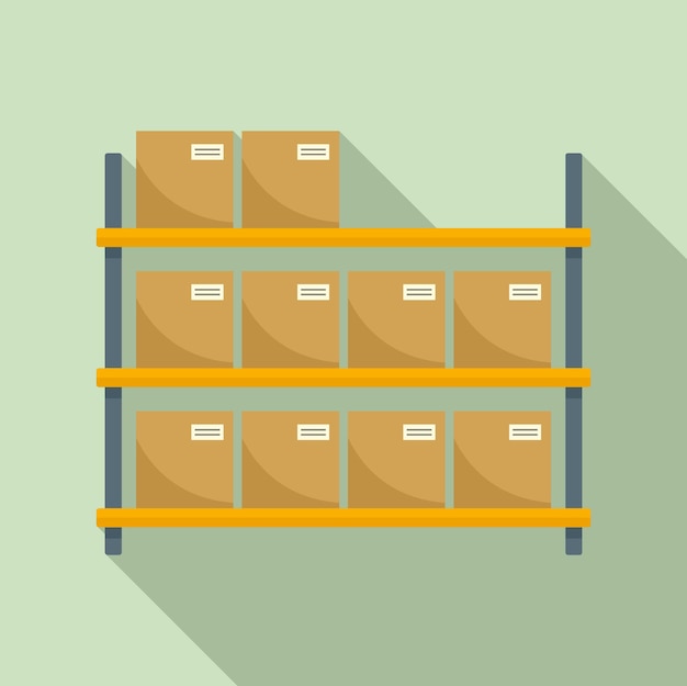 Storage parcel rack icon Flat illustration of storage parcel rack vector icon for web design