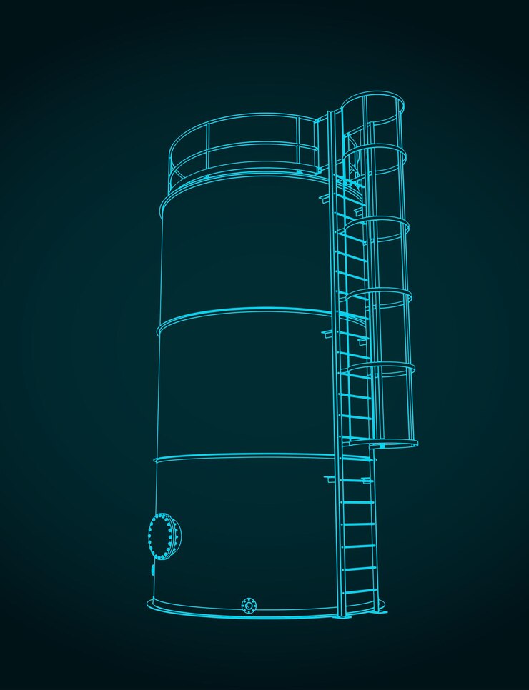 Vector storage tank drawings