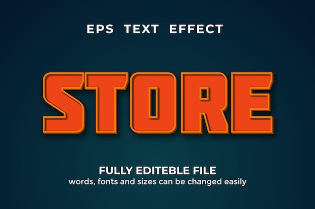 Store 3d style editable text effect Premium Vector