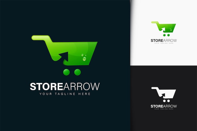 Store arrow logo design with gradient